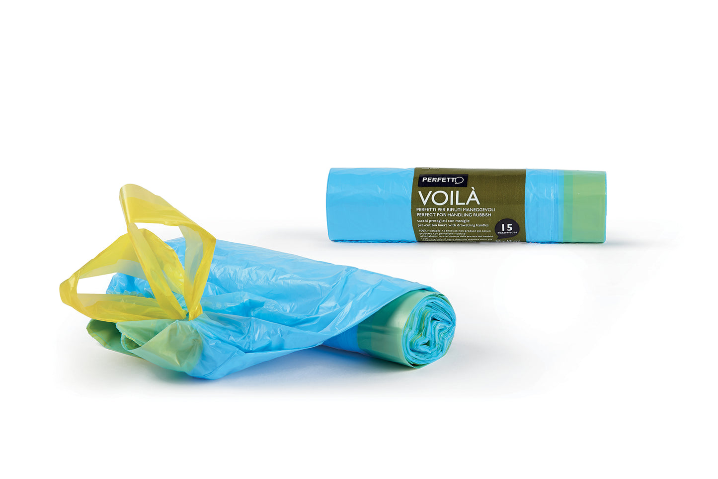 GARBAGE BAGS - w/handles - Voila (15pcs) (50x60cm) Blue