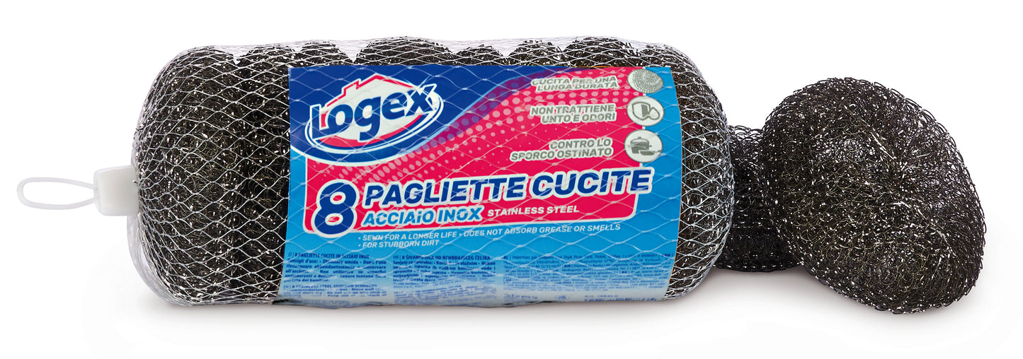 STAINLESS STEEL SCOURERS - Logex (15g) (8pcs)