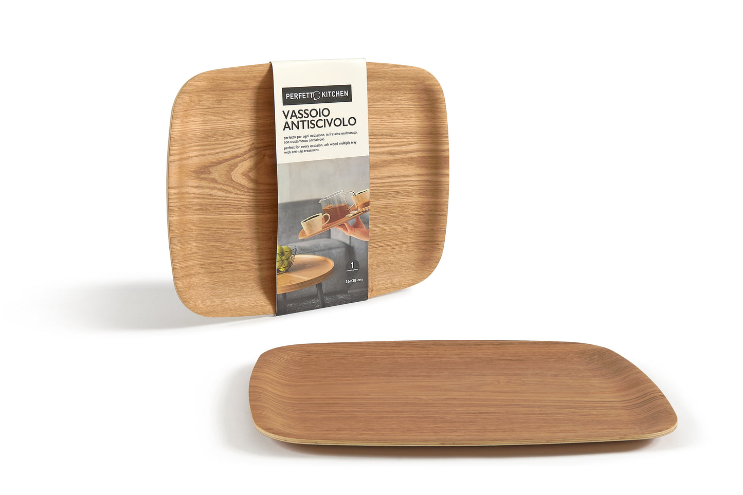 ASH WOOD TRAY - pack. 1 piece - 36x28 cm
