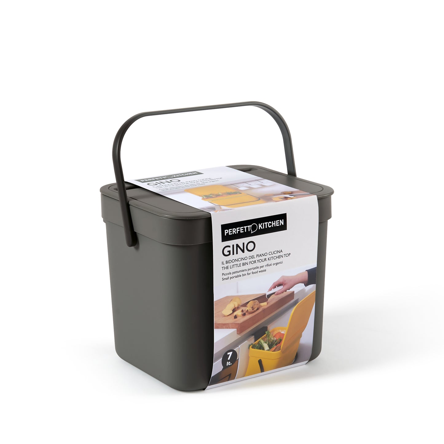ORGANIC WASTE BIN - Gino (7lt) Anthracite