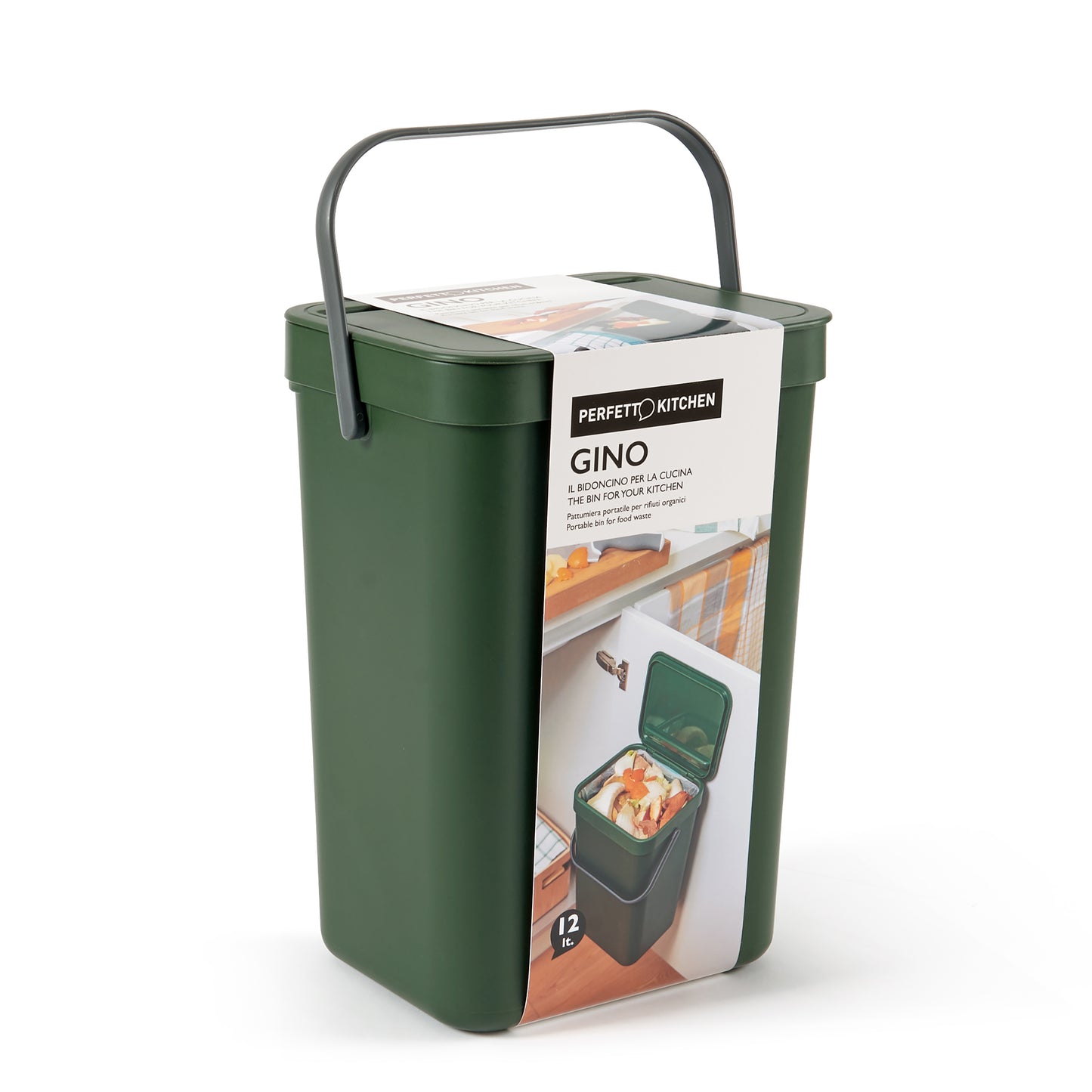 ORGANIC WASTE BIN - Gino (12lt) Forest green