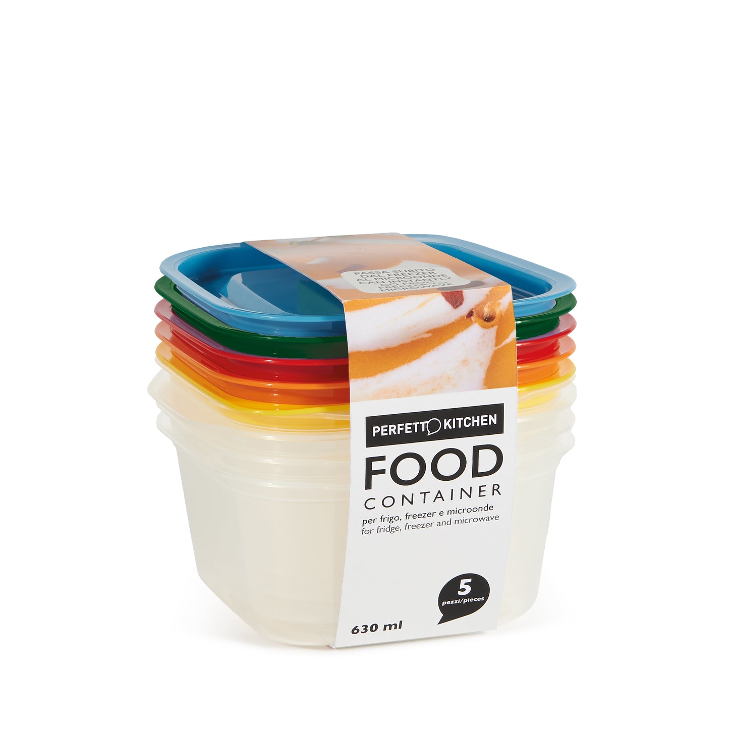 FOOD CONTAINER - 5 pcs. per pack - 150x137xh.69 mm - 630 ml.