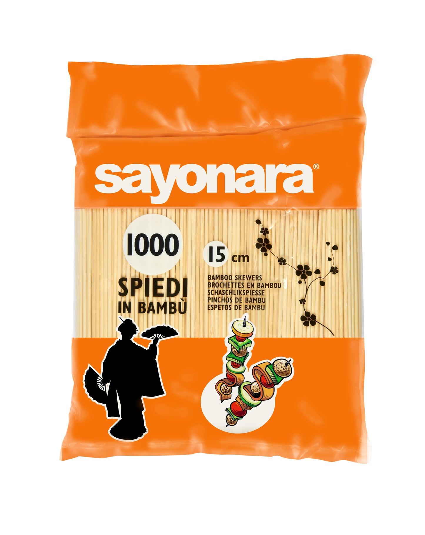 BAMBOO SKEWERS - Sayonara (1000pcs) (15cmx3mm)
