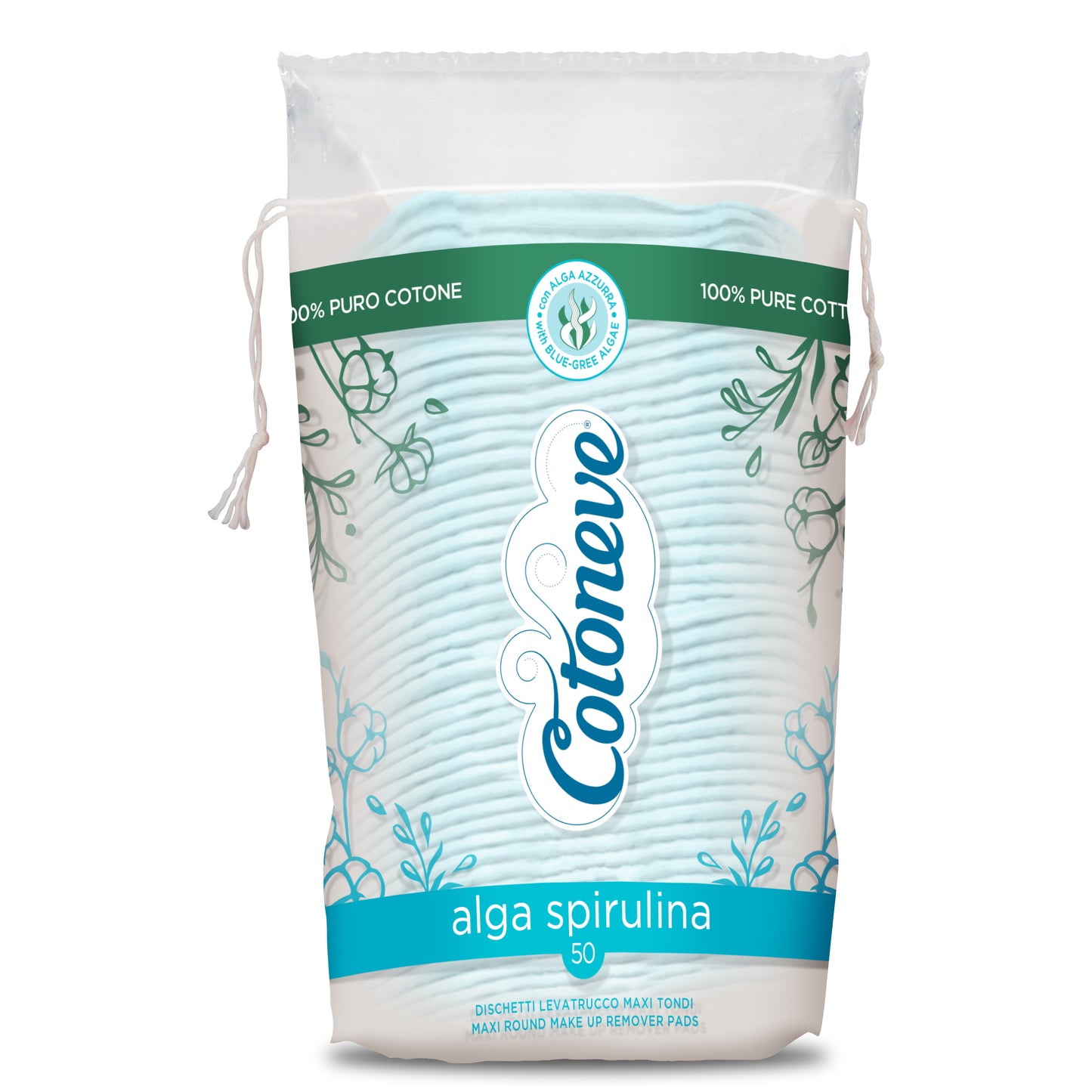 MAKE-UP REMOVER PADS - Cotoneve (50pcs) Blue-green/algae