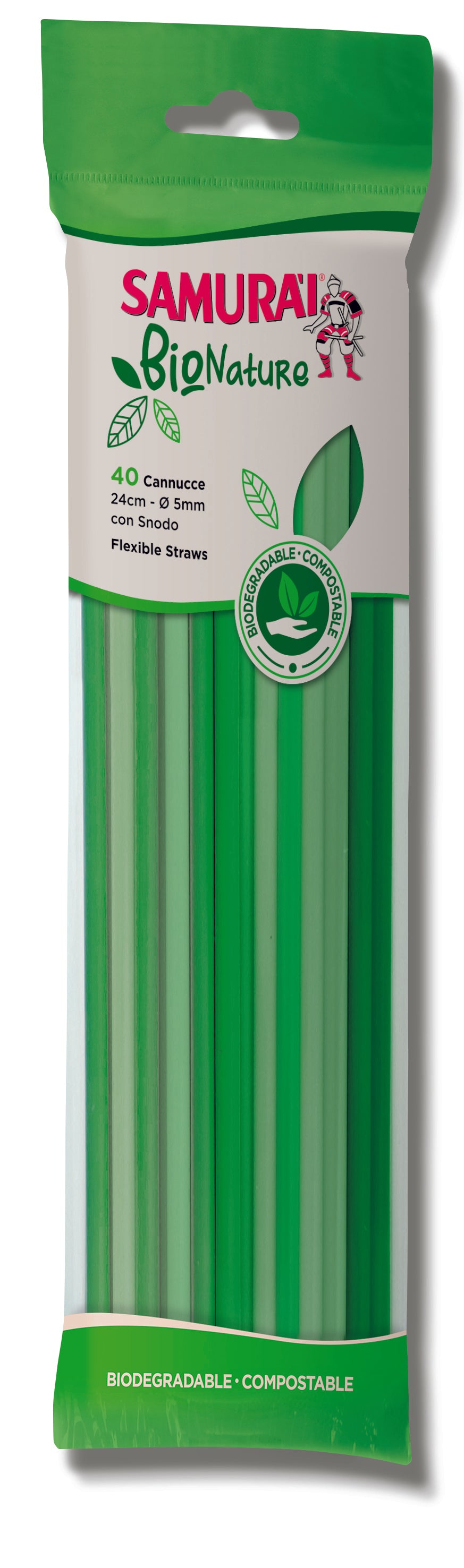 BIONATURE PLASTIC STRAWS - Samurai (24cmx5mm) (40pcs)