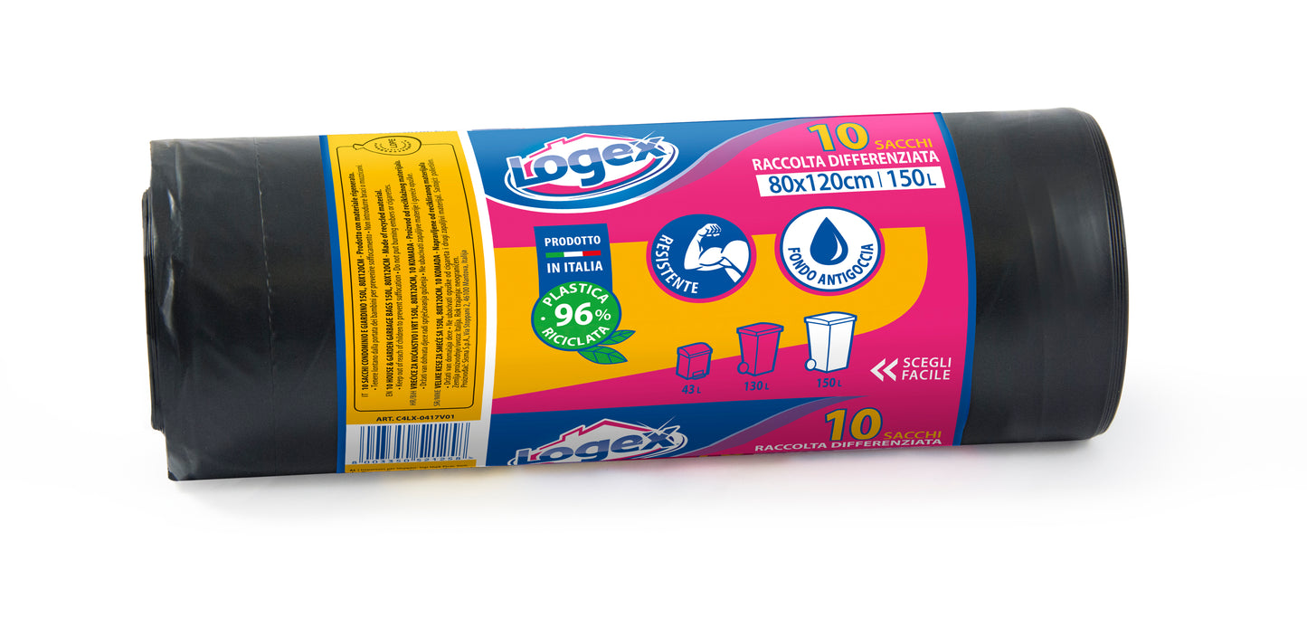GARBAGE BAGS - Logex (150L) (80x120cm) (10pcs)