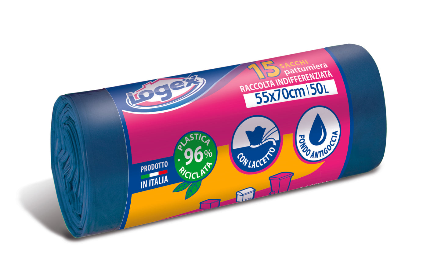 GARBAGE BAGS - Logex (50L) (55x70cm) (15pcs) Blue