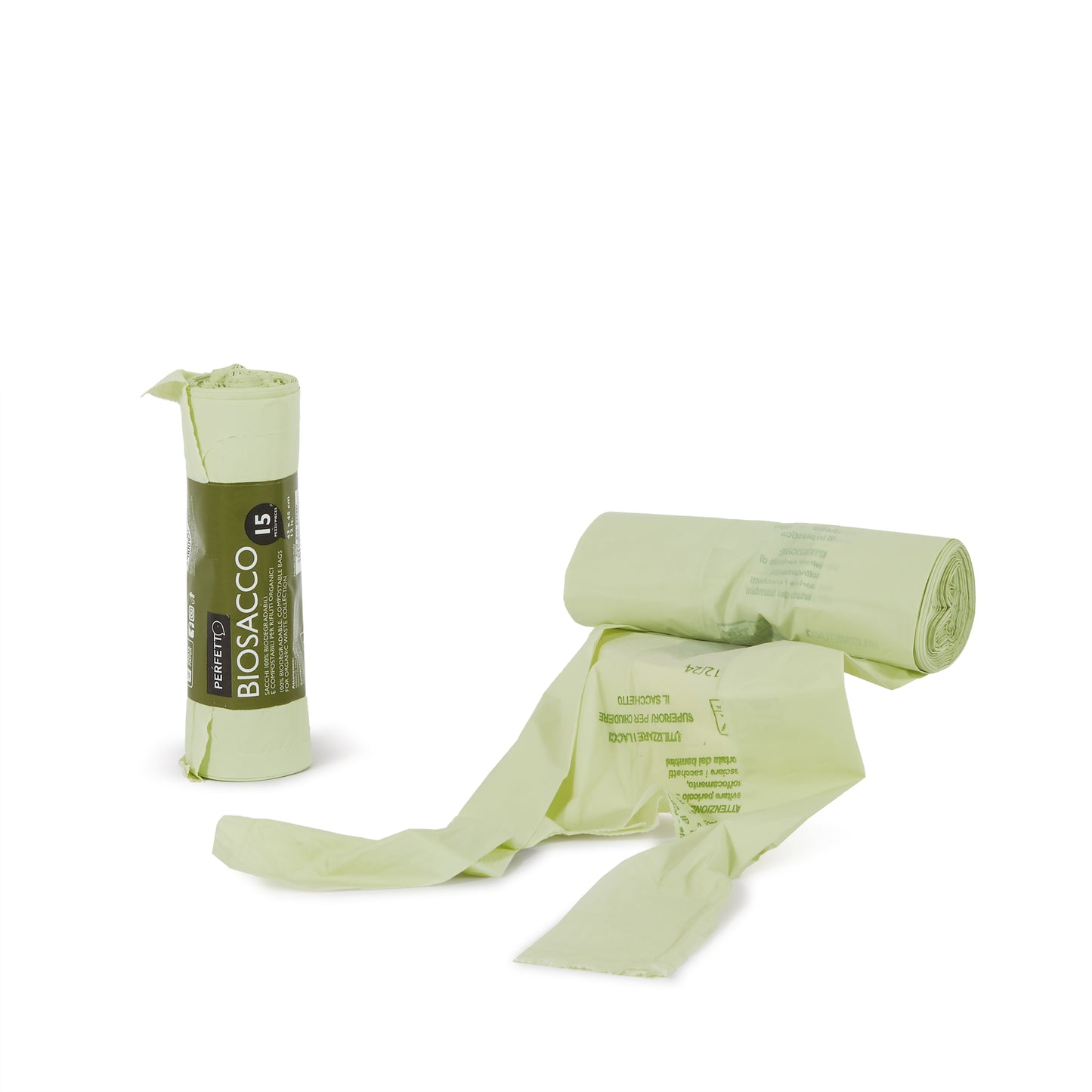 GARBAGE BAGS - w/handles - Biosacco (15pcs) (42x42cm) Neutral