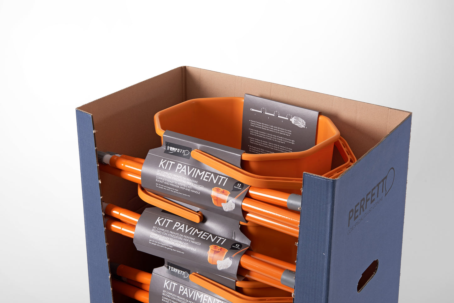 BUCKET WITH WRINGER + MOP - 12 lt. - KIT