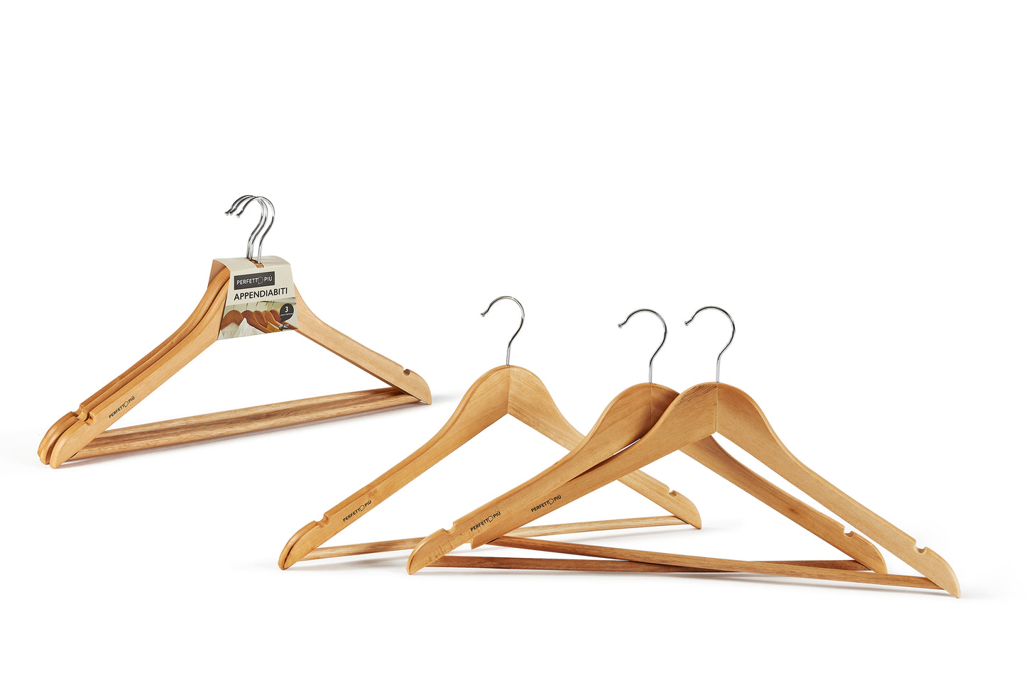 WOODEN COAT HANGERS (3pcs) (44cm)