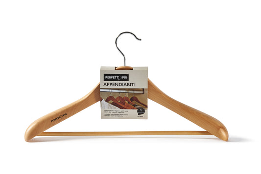 WOODEN HANGER - 44 cm- 1 pc per pack - wide shoulder