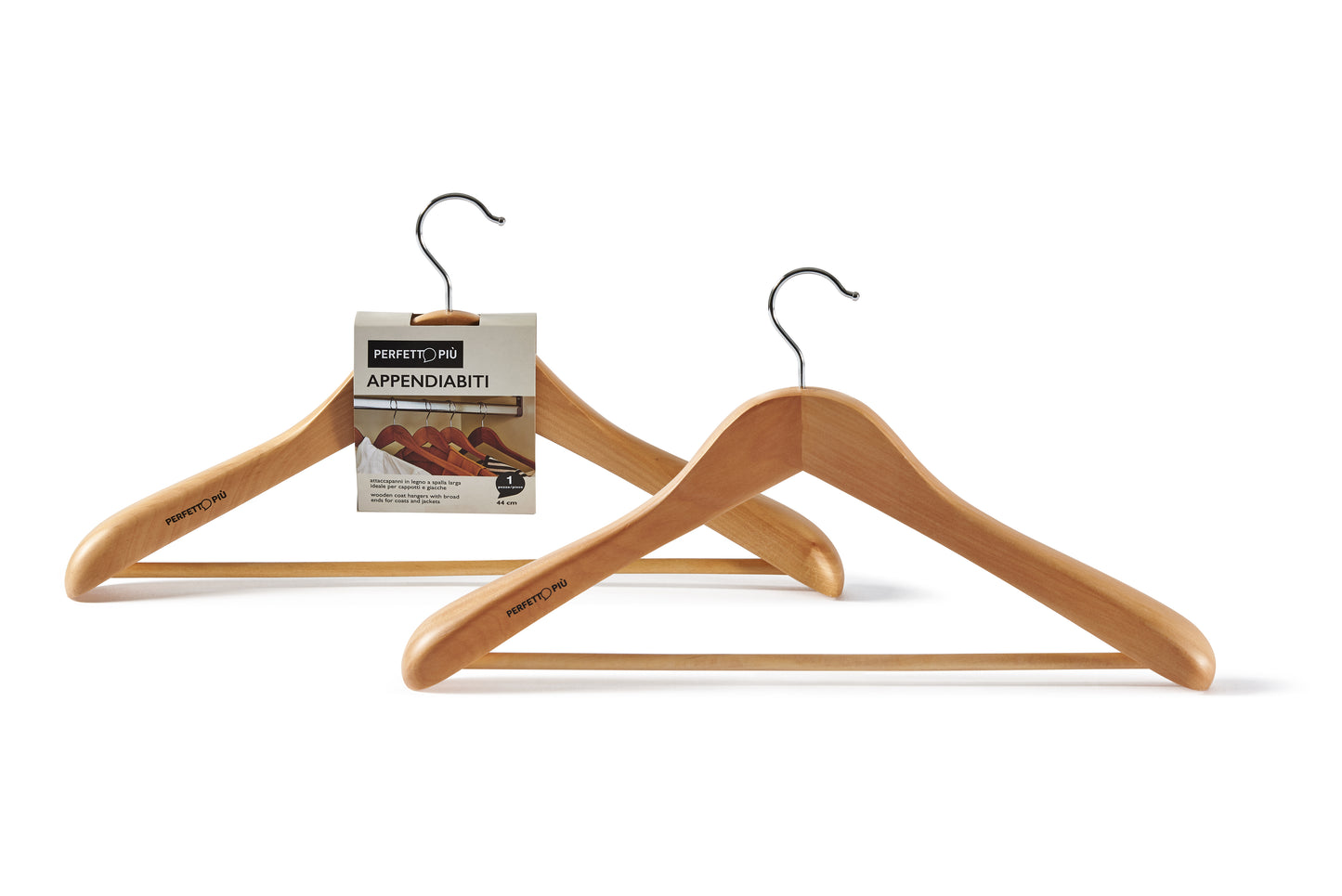 WOODEN HANGER - 44 cm- 1 pc per pack - wide shoulder