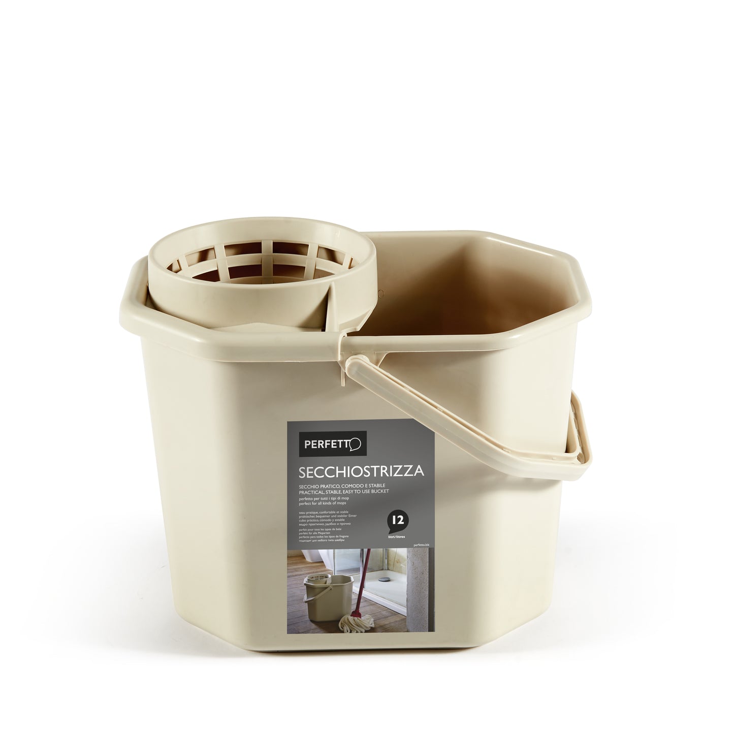 BUCKET WITH WRINGER - Secchiostrizza (12lt) Ice