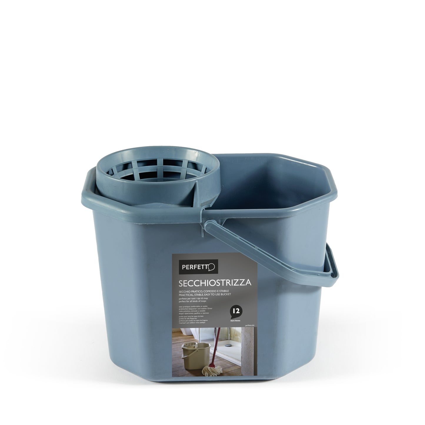 BUCKET WITH WRINGER - Gray - 12 lt.