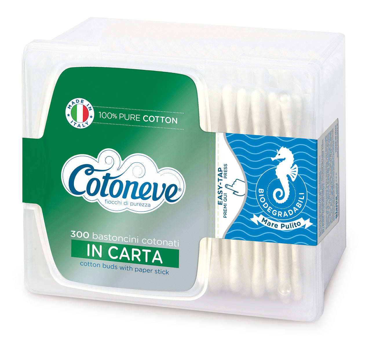 COTTON BUDS IN RECT. BOX- Cotoneve (300pcs)