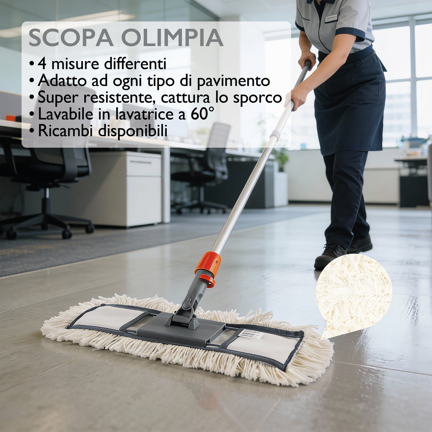 INDUSTRIAL COTTON BROOM coll. Olympia - 60 cm