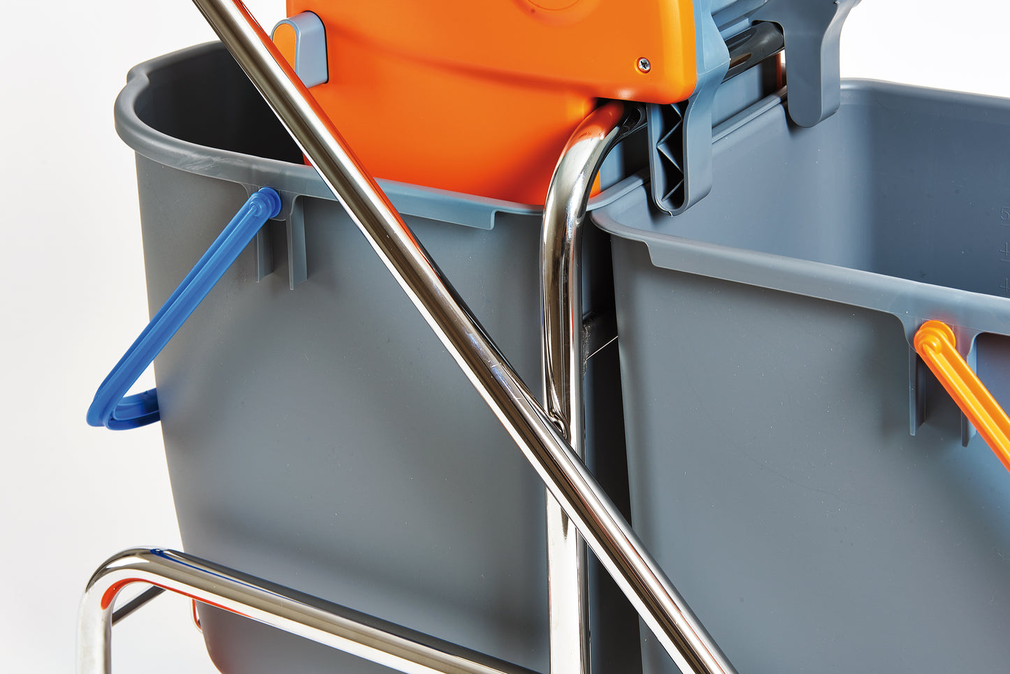INDUSTRIAL CLEANING TROLLEY coll. Giotto - 2x25 lt. - Bucket + Frame Wringer