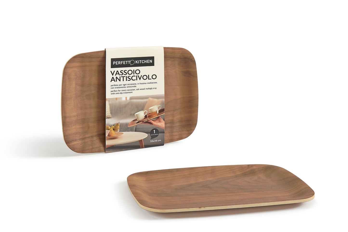 ASH WOOD TRAY - pack. 1 piece - 28x20 cm