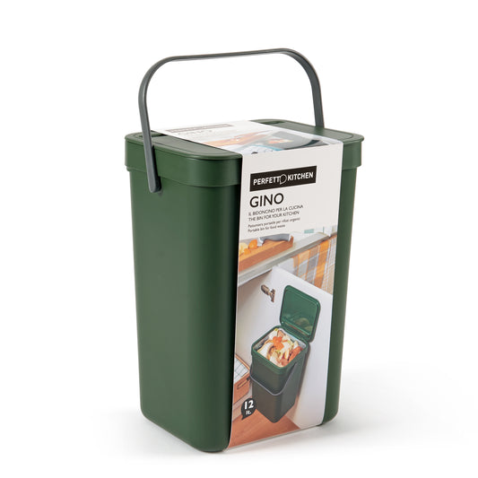 ORGANIC WASTE BIN - Gino (12lt) Forest green