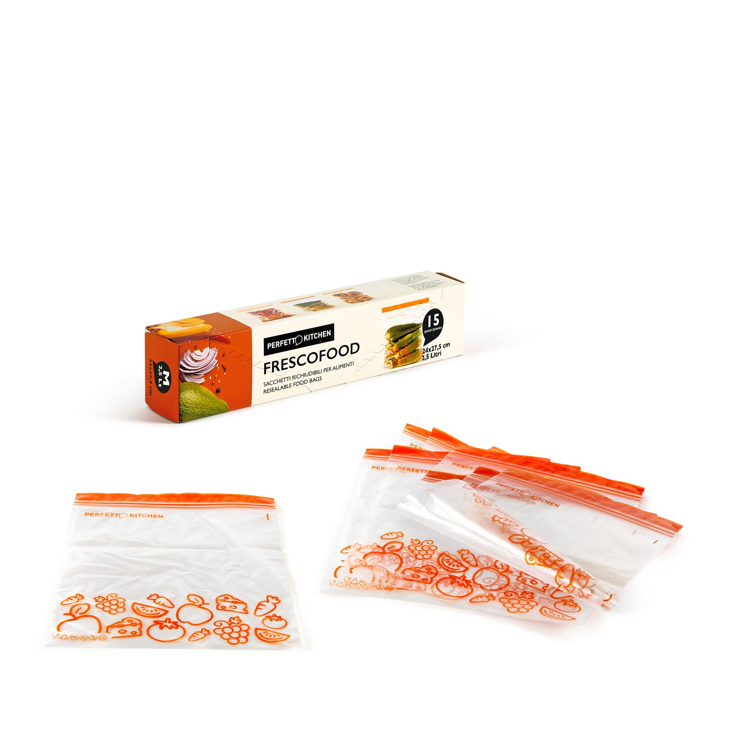 FRIDGE/FREEZER BAG - Frescofood (15pcs) (24x27.5cm) (2.5lt) M