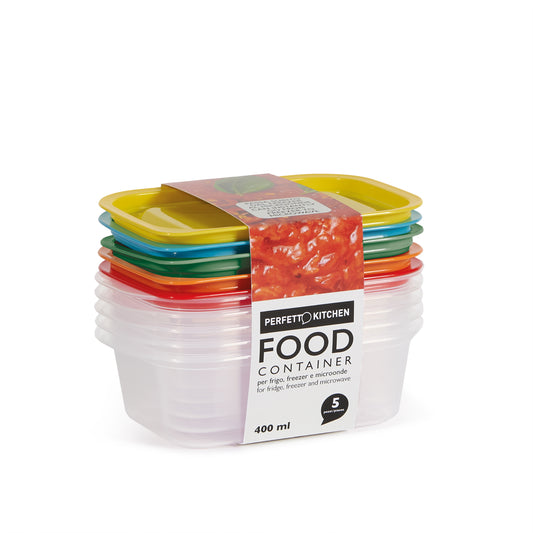 FOOD CONTAINER - 5 pcs. per pack - 164x111xh.51 mm - 400 ml.