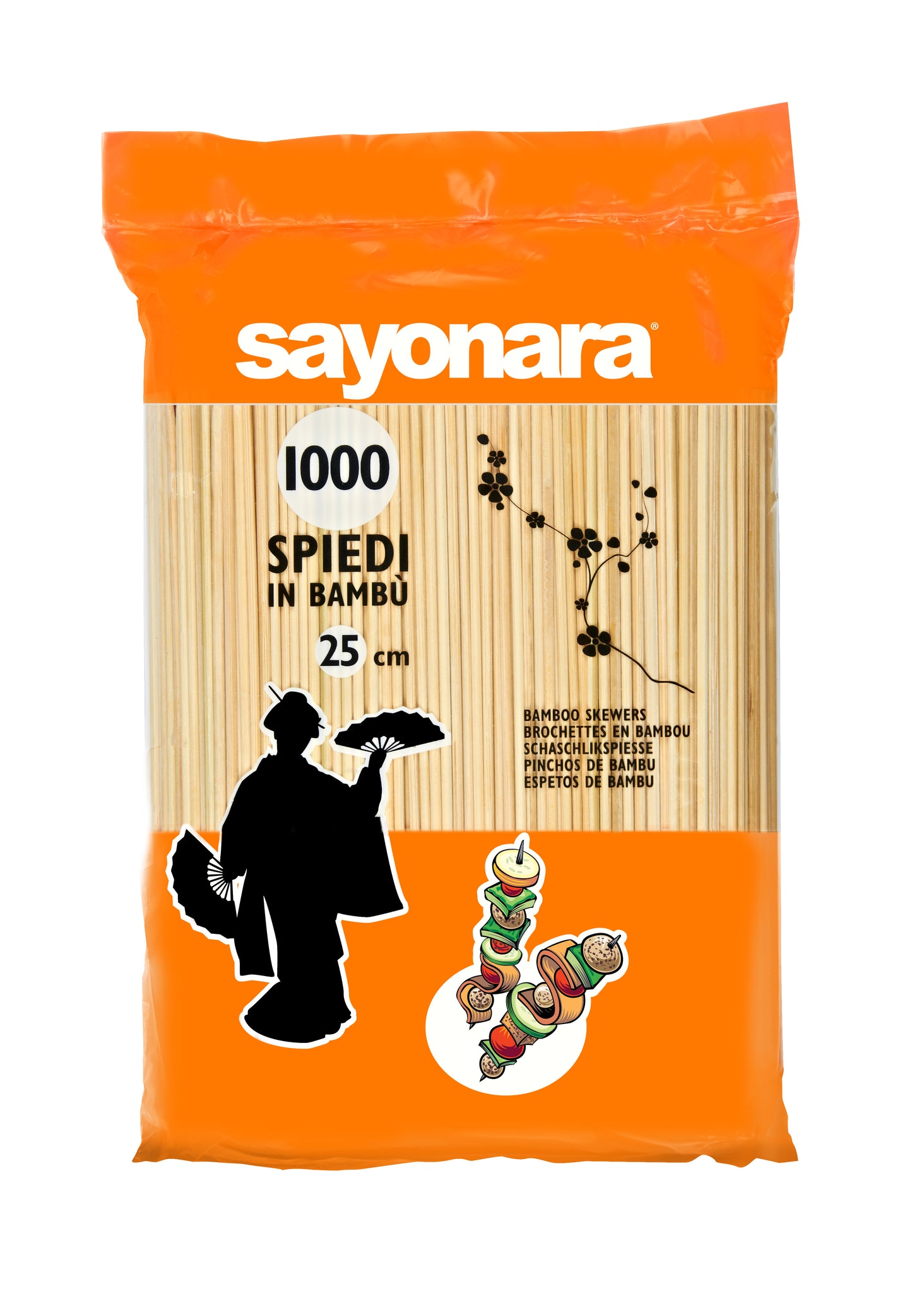 BAMBOO SKEWERS - Sayonara (1000pcs) (25cmx3mm)