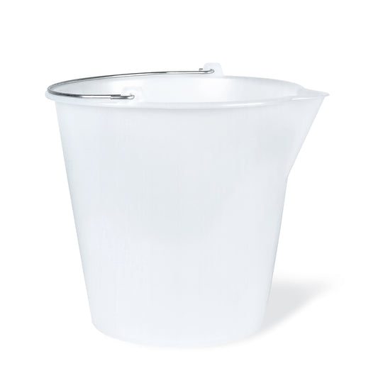 POLYTHENE BUCKET WITH SPOUT - 12 lt. - White