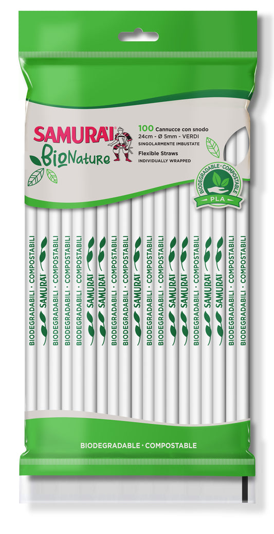 BIONATURE PLASTIC STRAWS - Samurai (24cmx5mm) (100pcs)