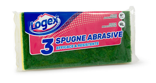 SCOURING SPONGES - Logex (6.5x9.5x2.5cm) (3pcs)