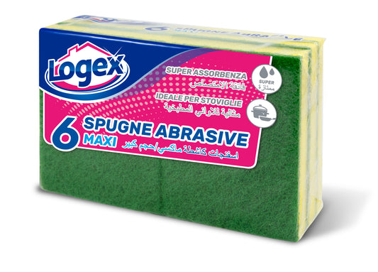 ABRASIVE SPONGES - Logex (6pcs) (9.5x13x3cm)