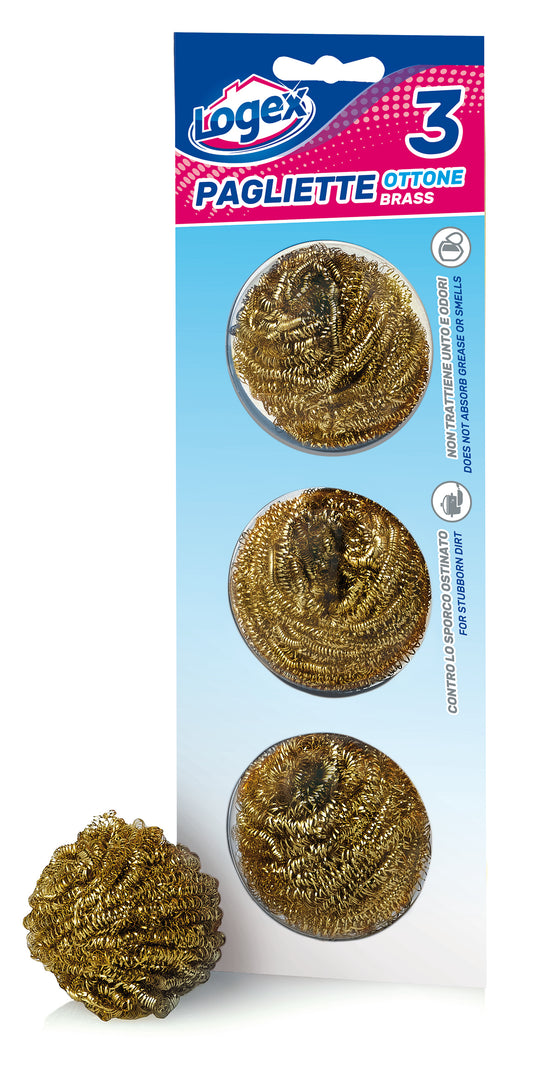 COPPER SCOURERS IN BLISTER - Logex (3pcs)