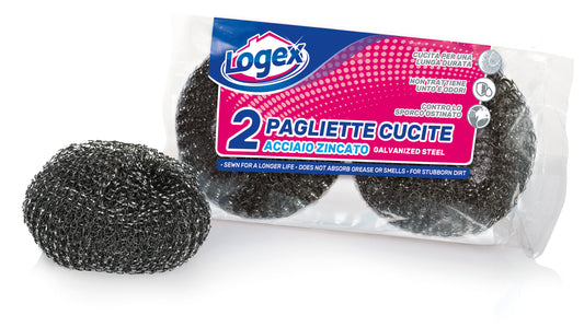 STAINLESS STEEL SCOURERS - Logex (2pcs)